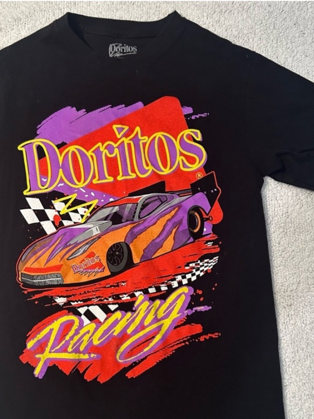 Doritos Racing t-shirt men’s small black cotton tee unisex fun graphic print